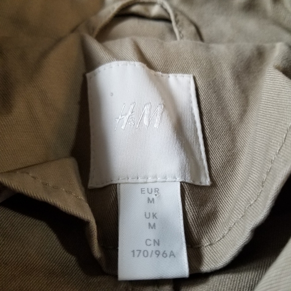 H&M Tan Oversized Minimalist Military Jacket Size Medium - Picture 8 of 13